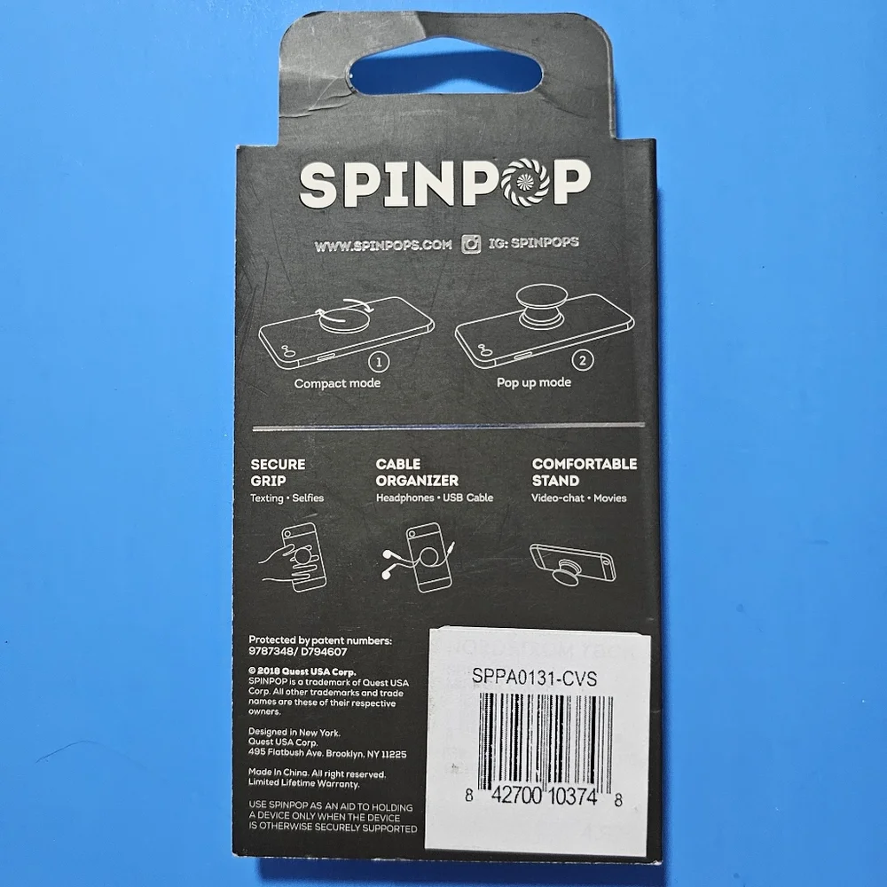 SpinPop: Pop-Up Phone Holder & Stand - SILVER MIRROR